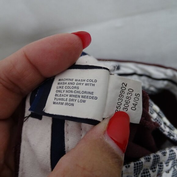 Gap Stretch Straight Chino Cropped Pants Women Size 14 Burgundy Red Pockets - Picture 10 of 15